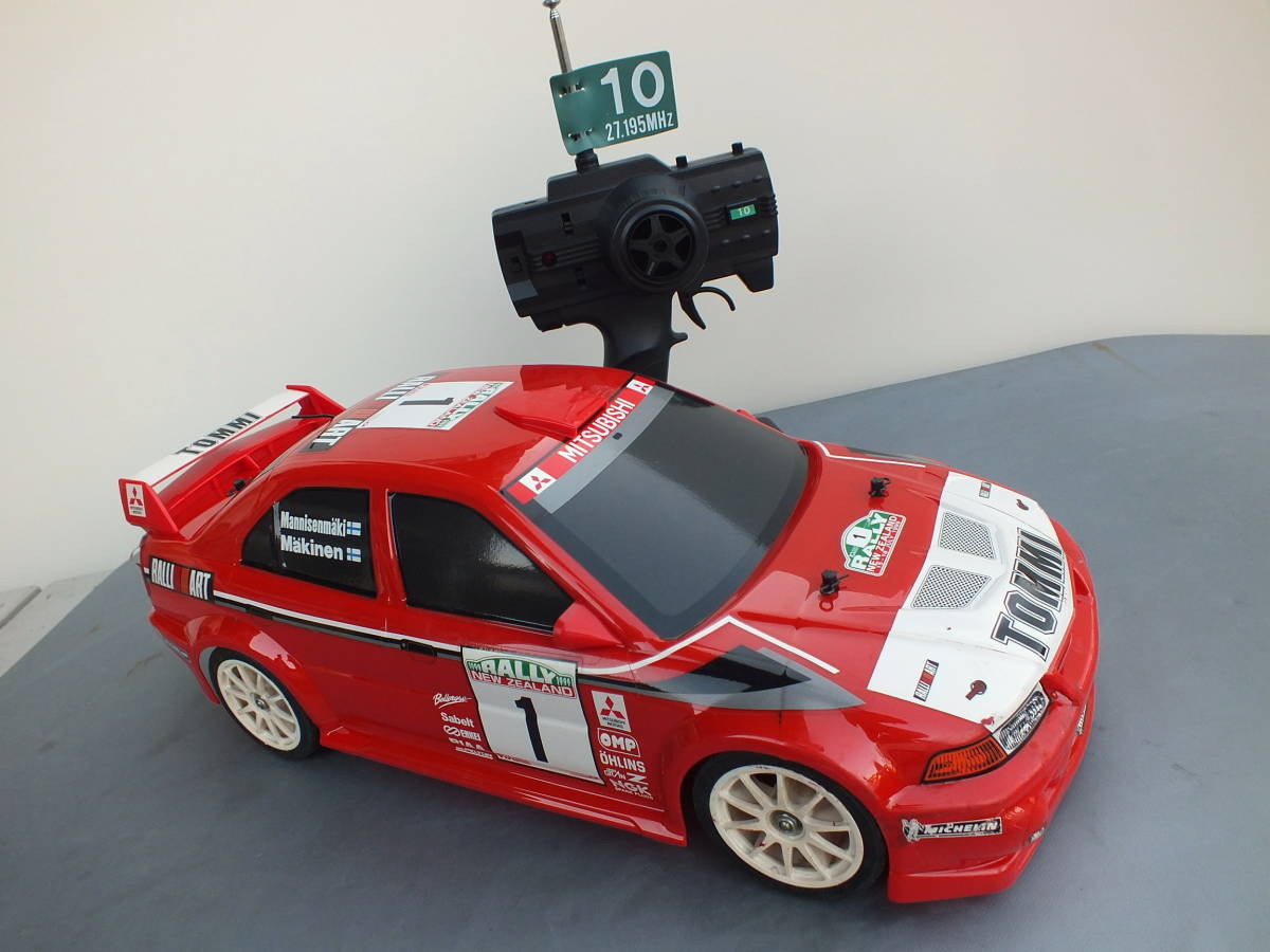 全長43cm タミヤRCカー(三菱ランサーエボリューション)中古美品の部類 4WDラリー ランエボ マッキネン