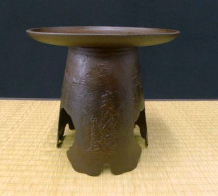 X086 人間国宝 角谷一圭作 薄端 表池坊 花器 花入れ 華道具 茶道具 /100