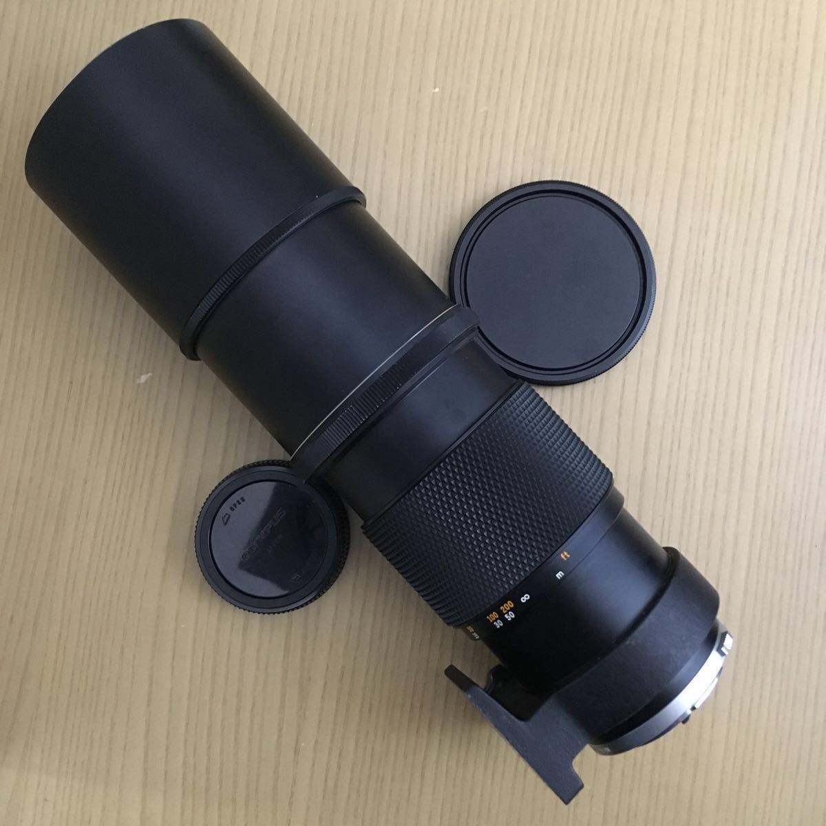 OLYMPUS OM SYSTEM F.Zuiko Auto-T 300mm f4.5 動作も写りもOK 前後キャップ、フィルター(72mm SKYLIGHT (1A))、三脚座付き OM-SYSTEM