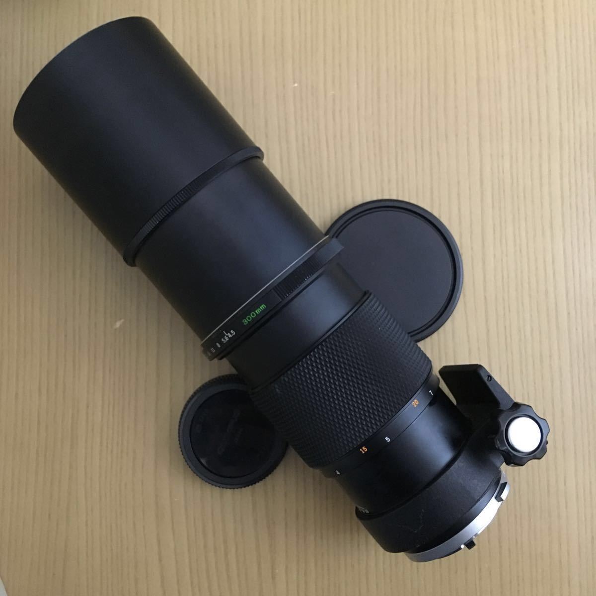 OLYMPUS OM SYSTEM F.Zuiko Auto-T 300mm f4.5 動作も写りもOK 前後キャップ、フィルター(72mm SKYLIGHT (1A))、三脚座付き OM-SYSTEM