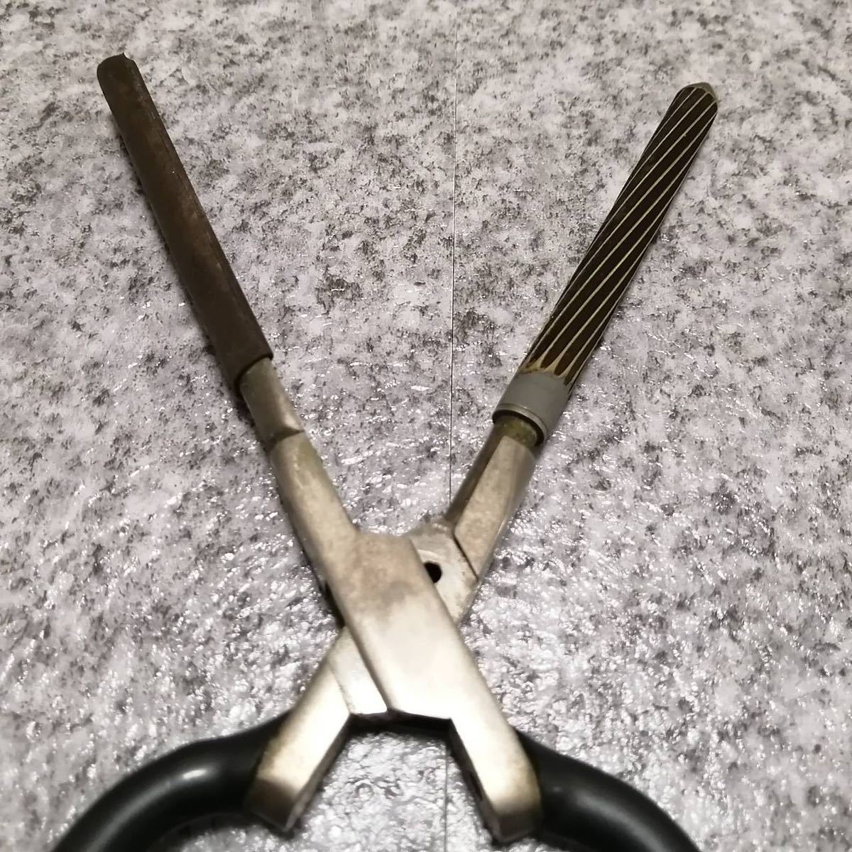 ◇理容 ヘアーアイロン 田中理器 丸型 約8㎜ 動作OK