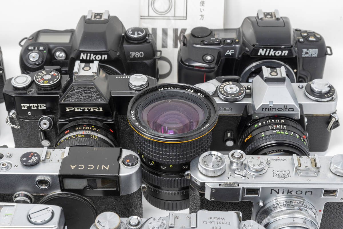 各種 フィルムカメラ レンズ等 ジャンクセット(Nikon, Canon, PENTAX, OLYMPUS, MINOLTA, NICCA, PETRI, Tokina, Leica)