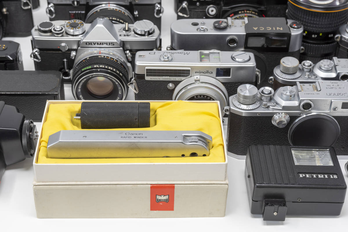各種 フィルムカメラ レンズ等 ジャンクセット(Nikon, Canon, PENTAX, OLYMPUS, MINOLTA, NICCA, PETRI, Tokina, Leica)
