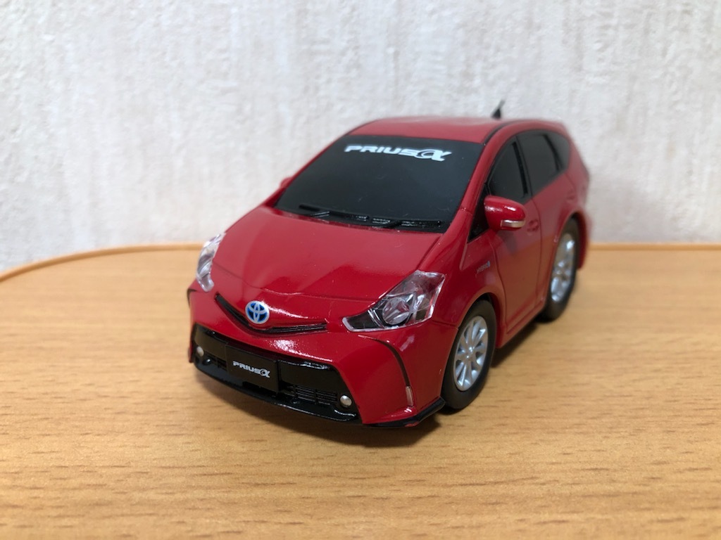 トヨタ プリウスα プルバックカー 中古 非売品 送料¥300 アルファ ミニカー 赤