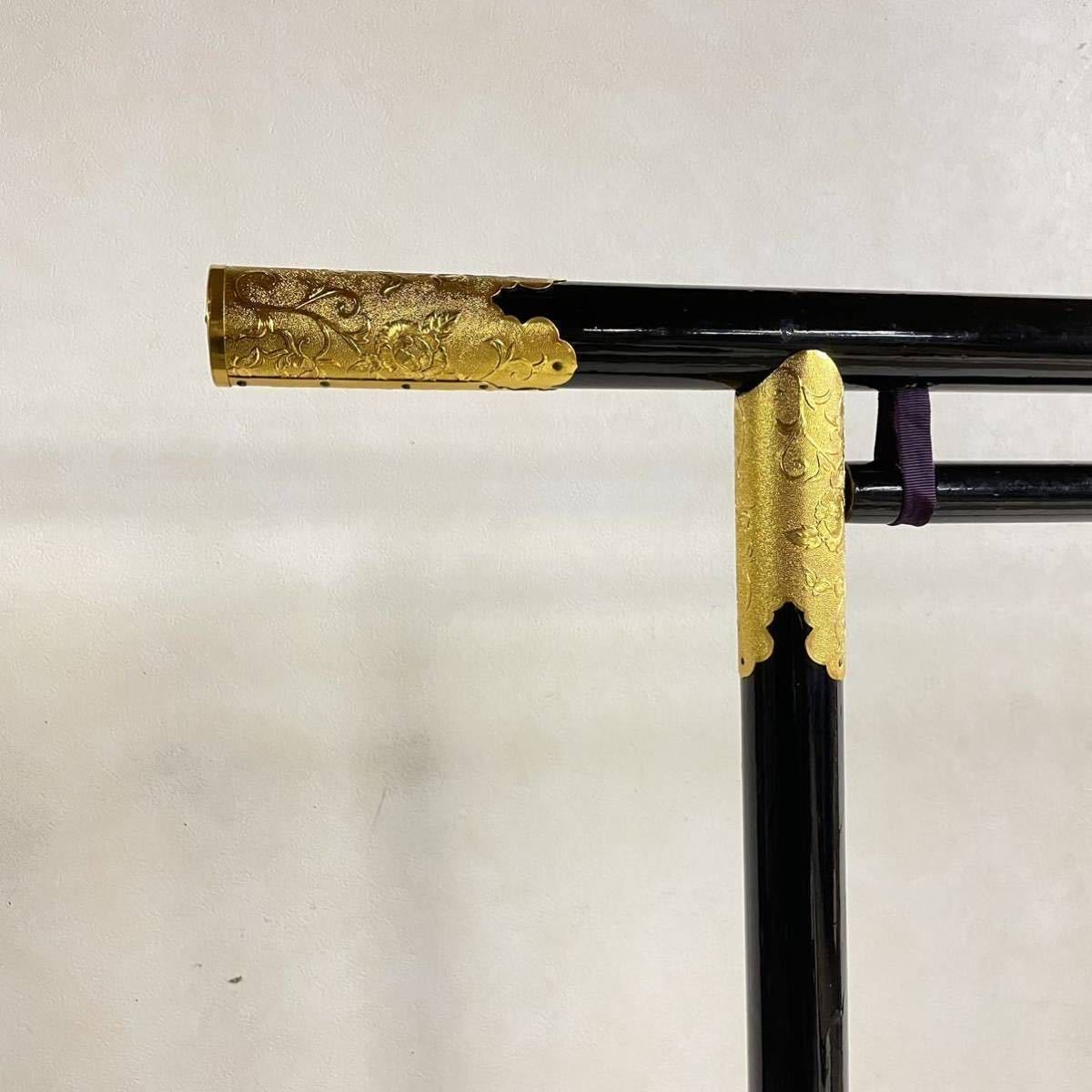 二段大衣桁　黒　金金具付き　2セット 楽天市場】【オプション品】二段大衣桁用 両面掛け金具セット