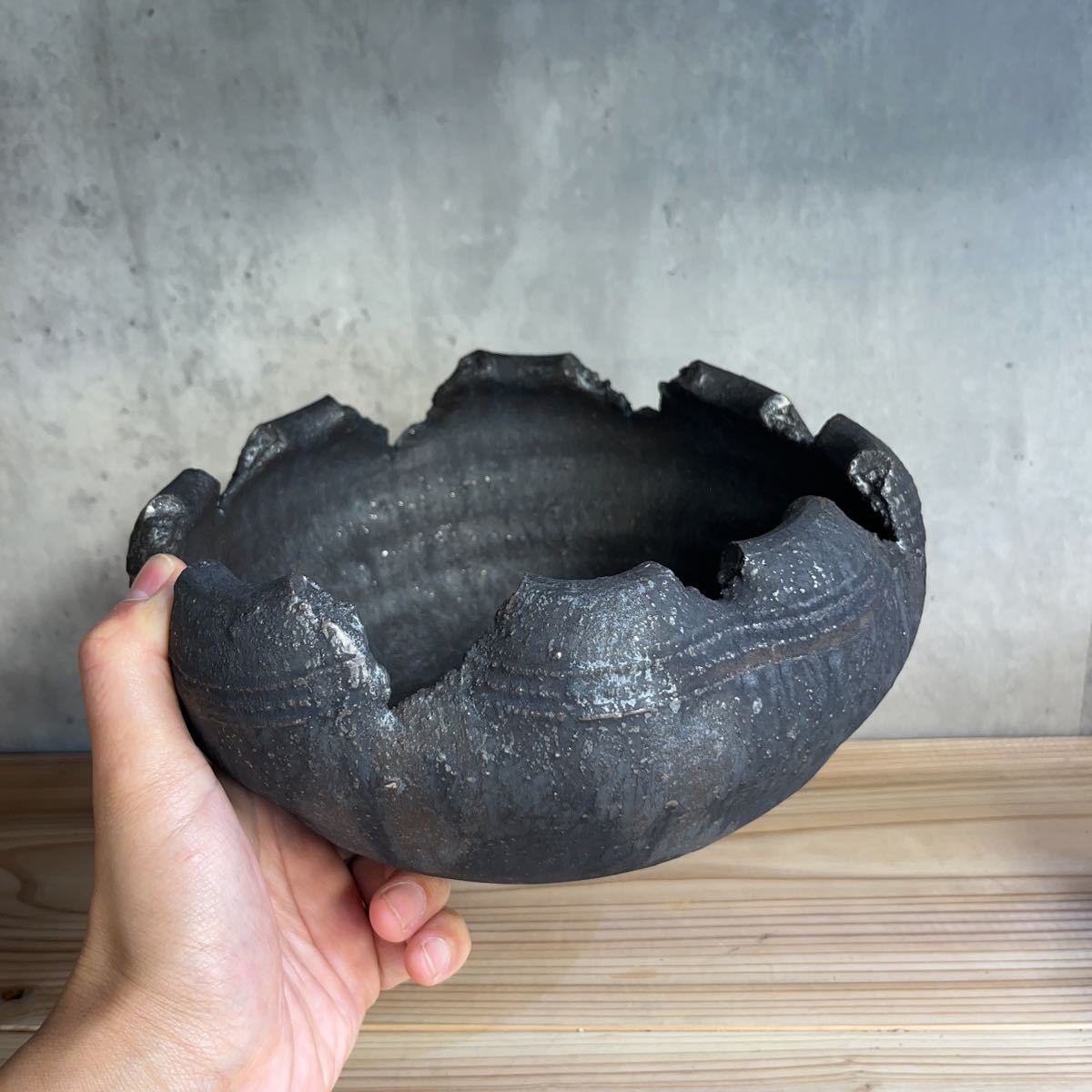 【美品】細川政己　Ｙ鉢 細川政己 Y鉢 陶器鉢 y鉢 陶器鉢 細川政己 未使用