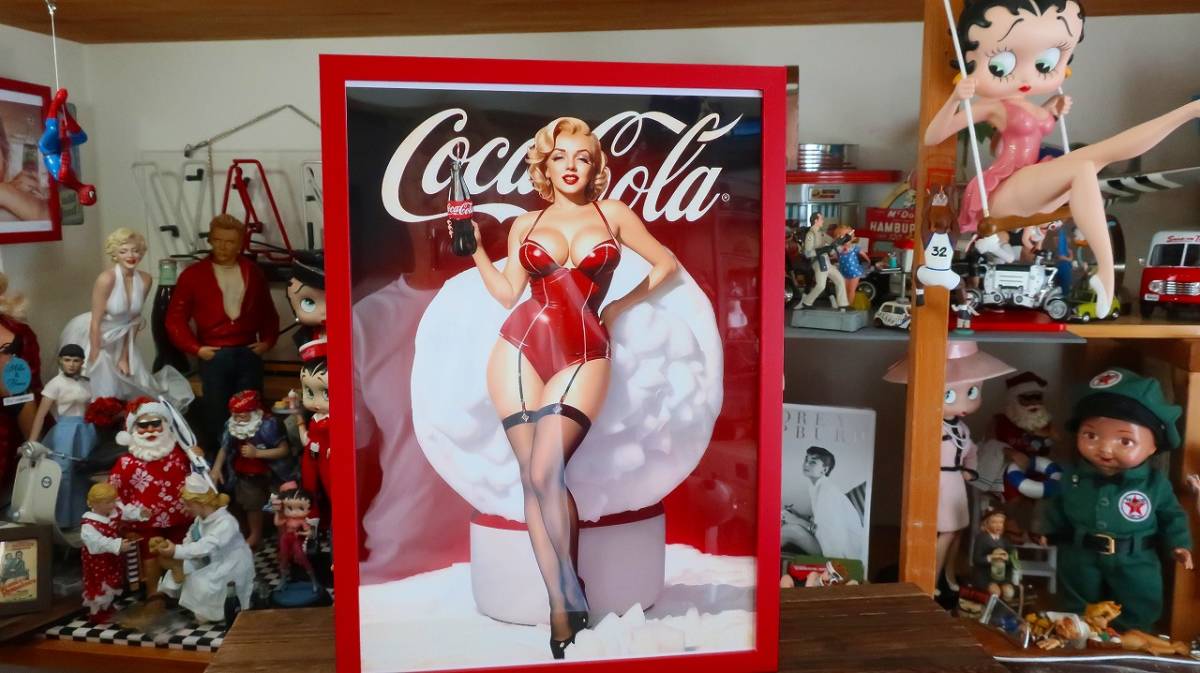 専用コカコーラ マリリンモンロー 額装ポスター グラマラス