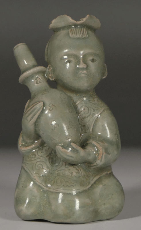 希少　李朝　滴水瓦形　硯滴　水滴　珍品 李朝桃形水滴 ・（新品入荷 李朝桃形水滴 名品文房具 : 大型 李