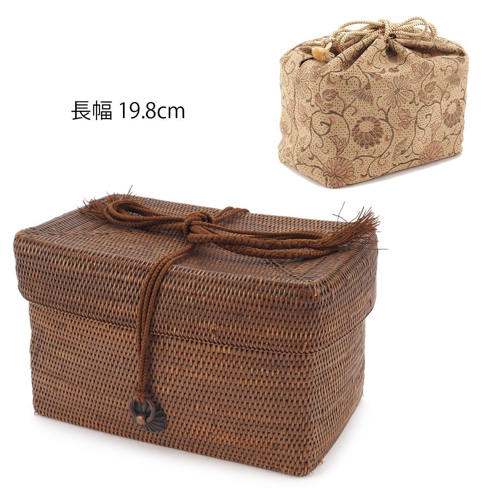 最安 Bibian 比比昂- 【夢工房】時代籐編煎茶茶籠仕覆付KC-092 木工、竹工芸