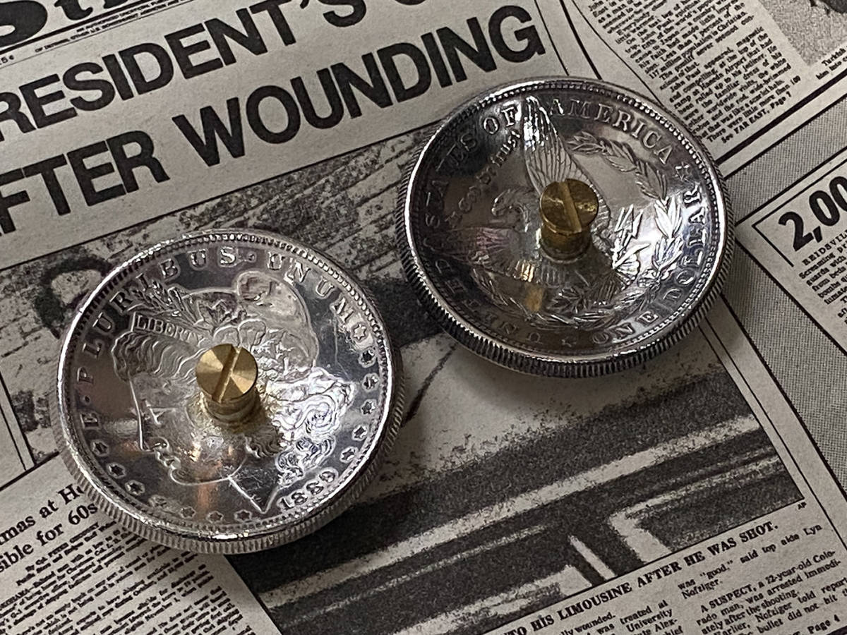 アメリカ モルガン 1ドル銀貨 1880年 コンチョ Bibian 比比昂 - 2個