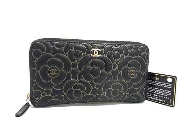 CHANEL シャネルバタフライカメリアラウンドファスナー長財布