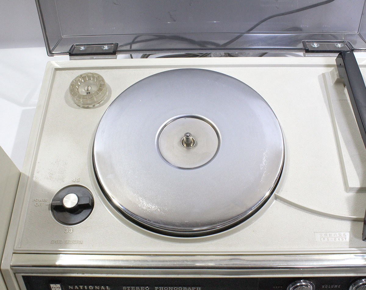 昭和レトロレコードプレイヤーナショナルターンテーブルスピーカー 昭和レトロ レコードプレーヤー ナショナル ターンテーブル スピーカー