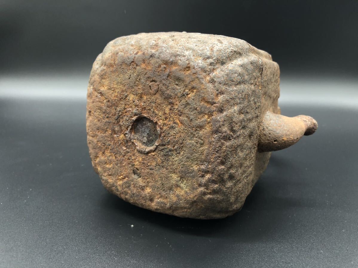 時代 龍文堂造 斑紫銅蓋 竹垣紋鉄瓶/煎茶道具