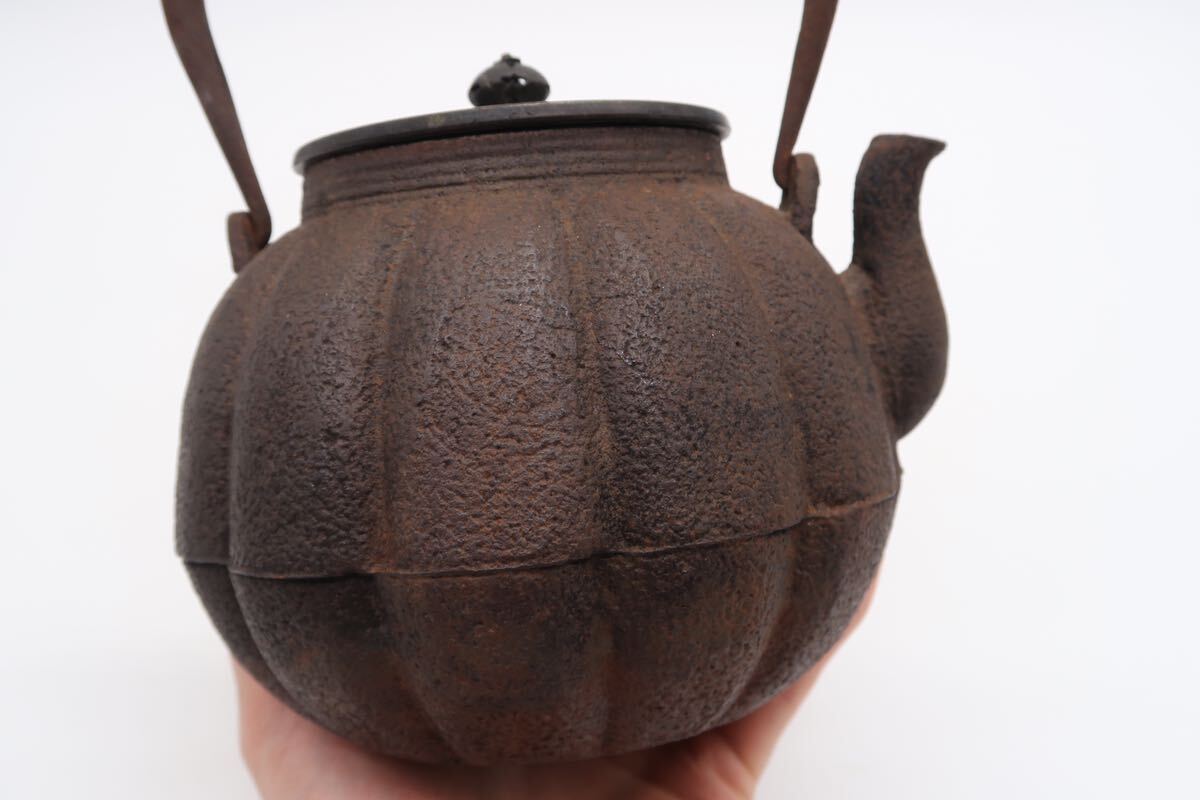 京鉄瓶 大國 龍文堂蓋 時代物 蔵煎茶道具 龍文堂 大國造 鉄瓶 龍