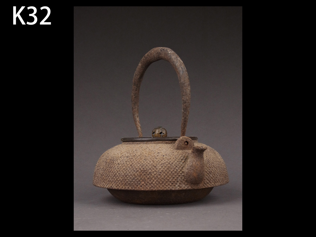 ☆時代煎茶道具 釜師有坂製 小霰文鉄瓶/急須鐵壺/GK3