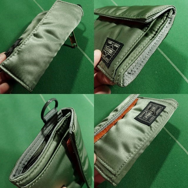 【廃盤】【美品】PORTER ２つ折り財布　セージグリーン　タンカー Co. ファッション 美品 PORTER 二つ折り財布 タンカー ナイロン