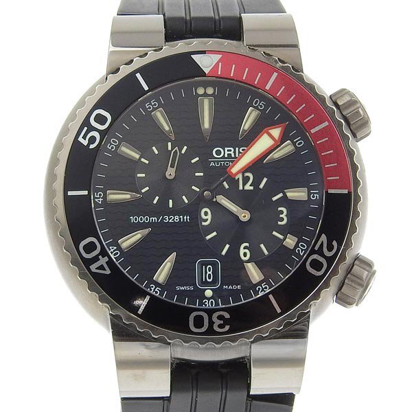 再出品】ORIS 自動巻き ラバーベルト 黒文字盤