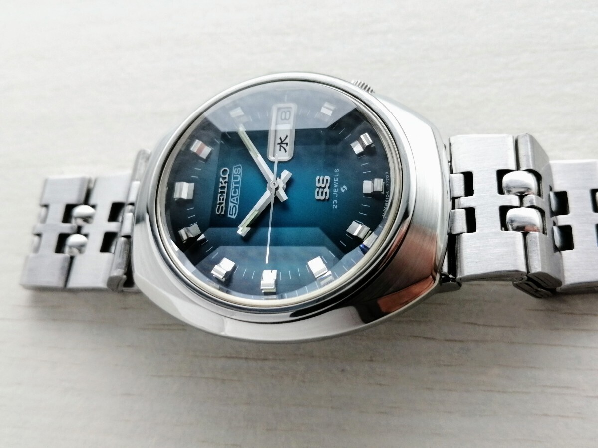 OH済1970年代SEIKO5アクタスSS23JEWELSカットクリスタル