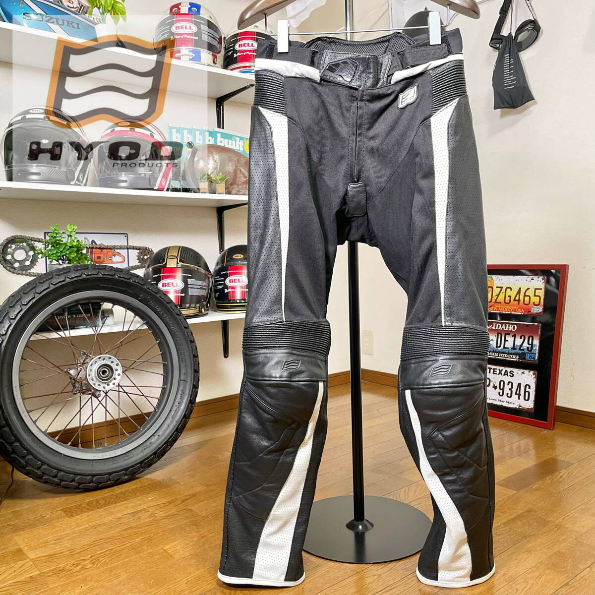 超美品☆HYOD ヒョウドウ パンチングレザーパンツ ブラック/L