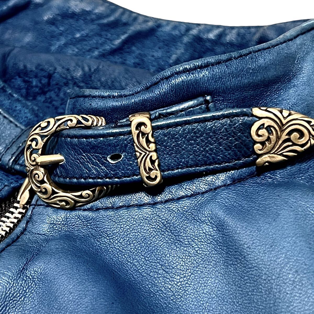 Bibiy ブルー Bibian 比比昂- 14th addiction leather jacket cross zip