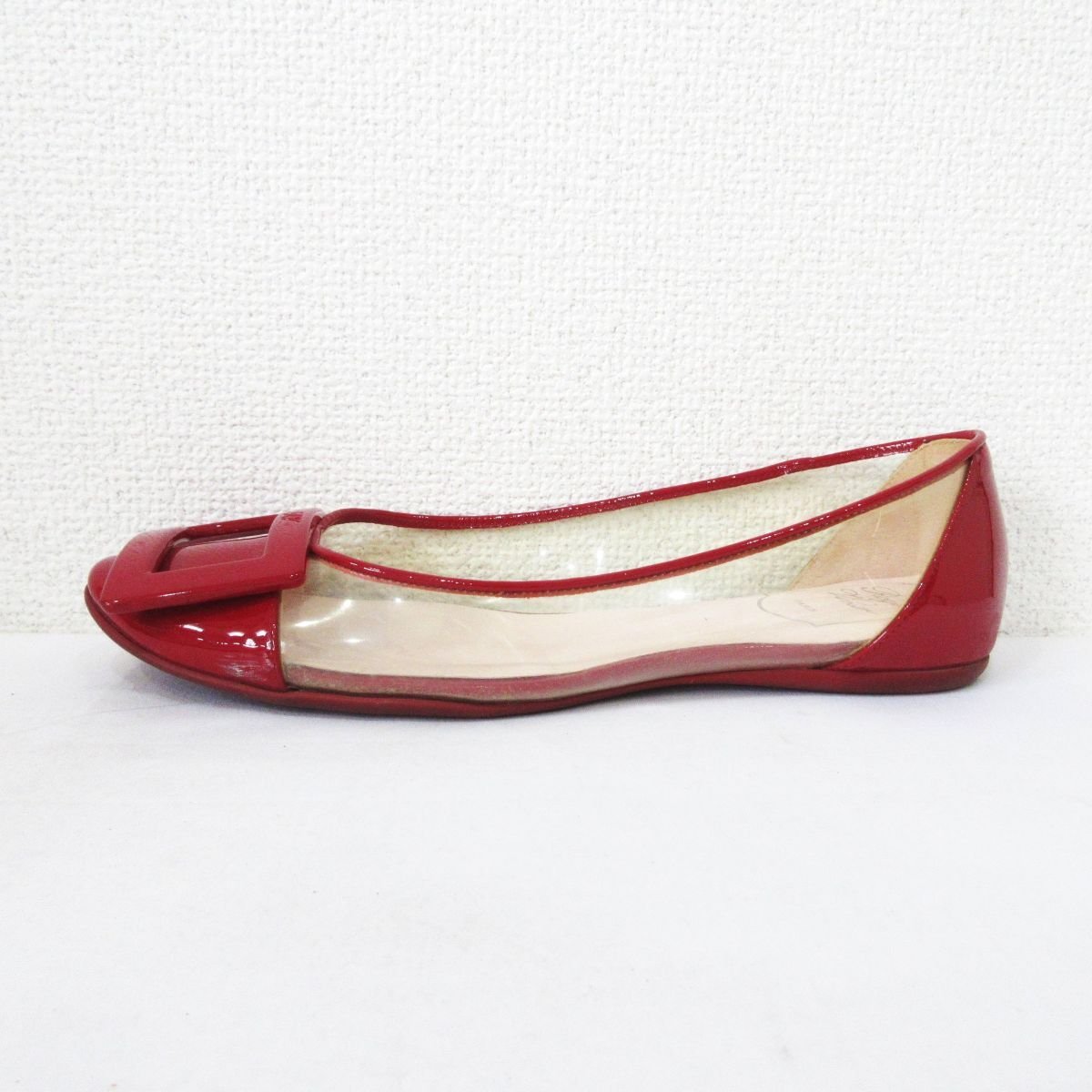 ロジェヴィヴィエ フラットシューズ スクエアバックル ゴールド サイズ