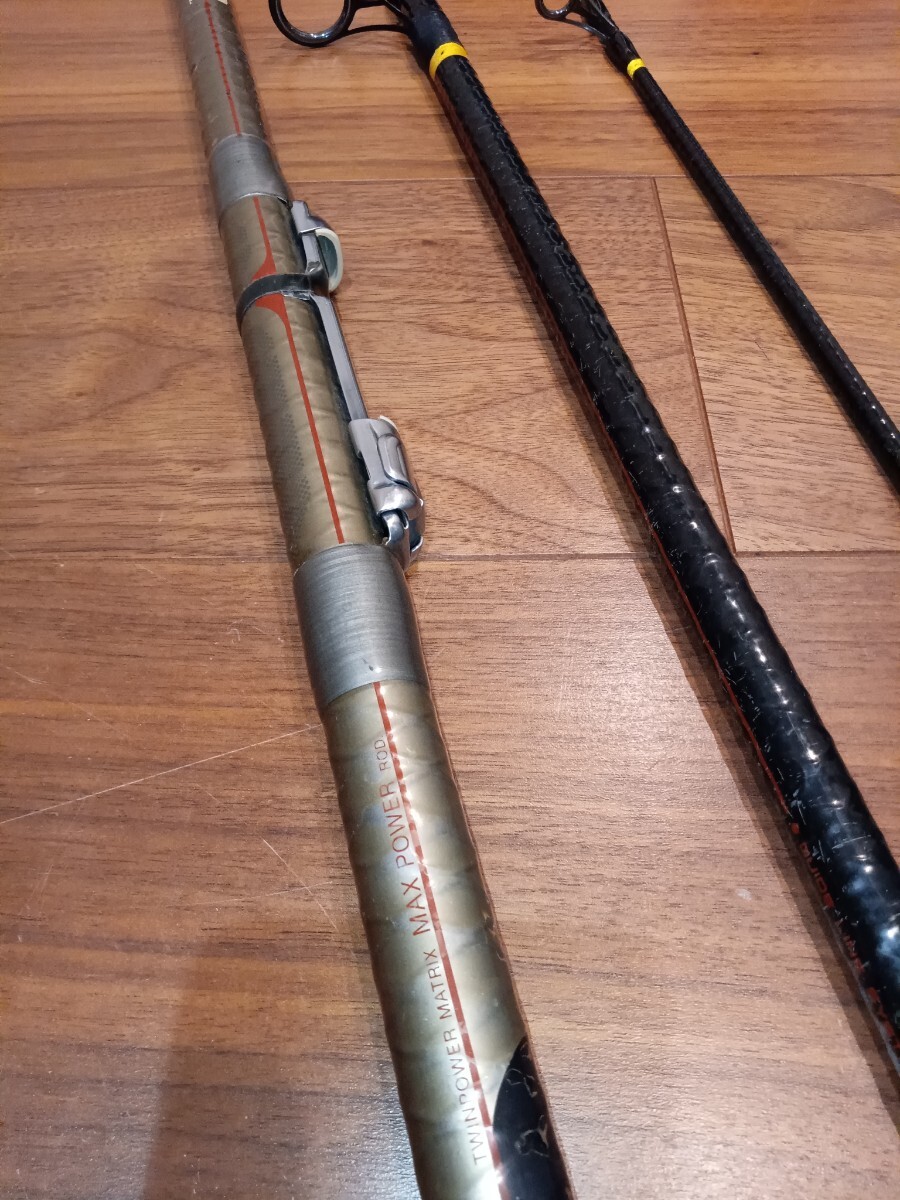 中古　シマノ　ツインパワー　425EX 投釣り　投げ竿　キャストウェイト　20号ー30号　3本並継 Bibian 比比昂 - 中古 シマノ ツインパワー 425EX 投釣り 投げ竿