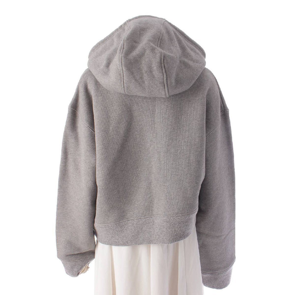 ロエベアナグラム アシンメトリー フーディー パーカー グレー