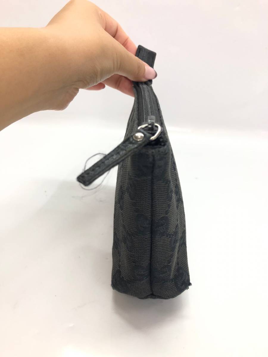 美品】GUCCI GGキャンバス ポーチ ブラック 115237 002058
