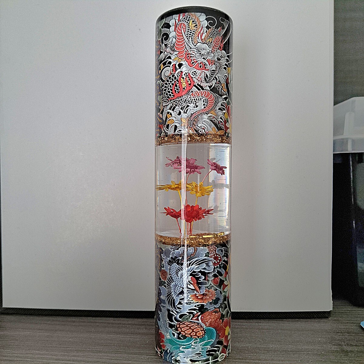 ニ*️様 水中花シフトノブ 1輪物 当時物レトロ 旧車 バニング デコトラ シフトノブ 水中花 日本製 当時物 未使用 レトロ クリスタル