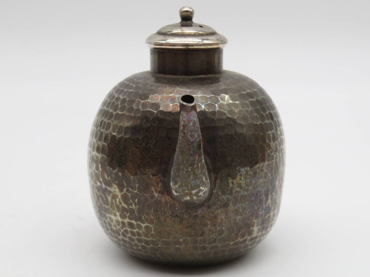 蔵出】☆時代 古銅打出細工 在銘 漢文草花彫 水注 銅瓶☆