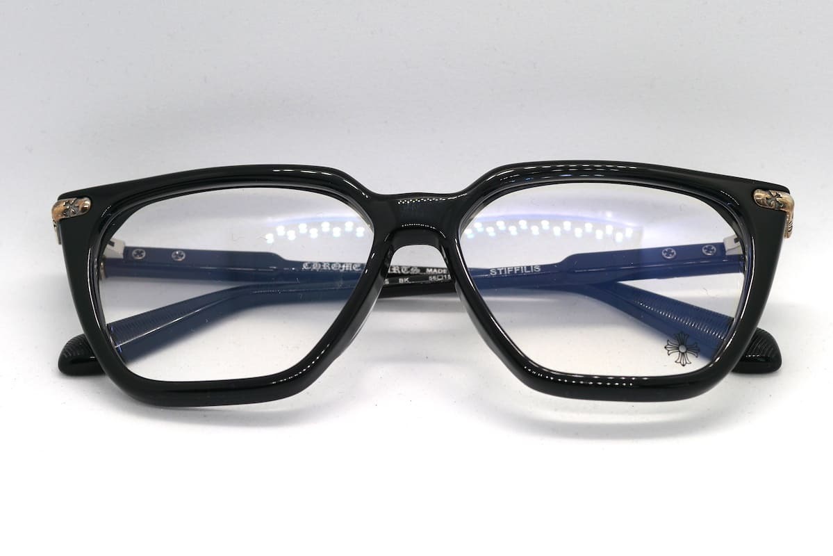 クロムハーツ BLUEBERRY MUFFIN サイドフローラルクロス眼鏡 メンズ 49  