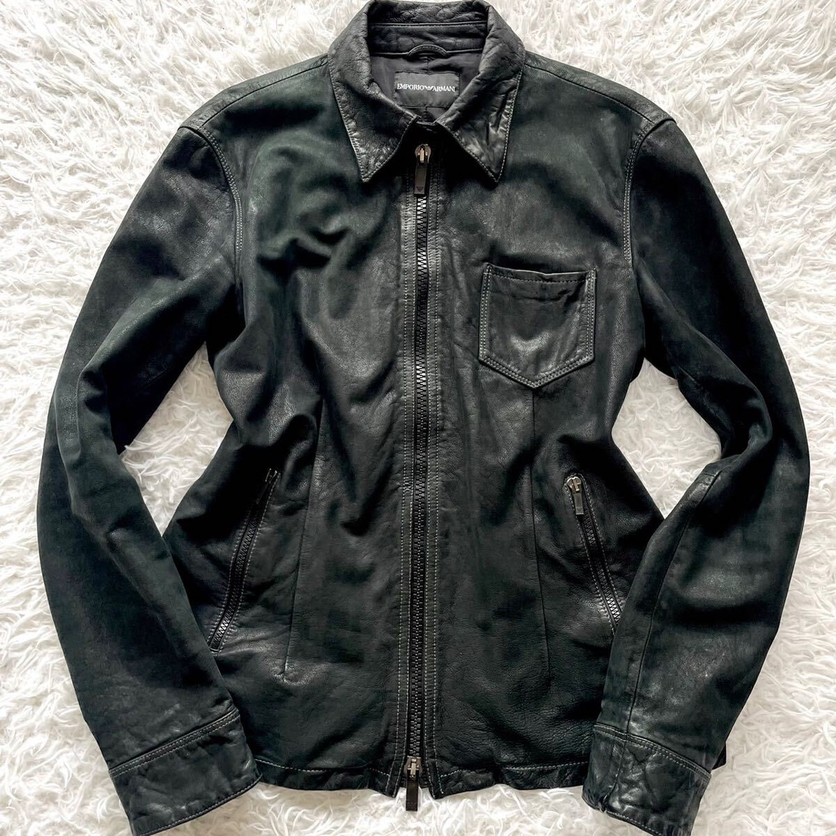 Vera Pelle 黒 覚まし レザー ジャケット サイズ50 ビンテージ