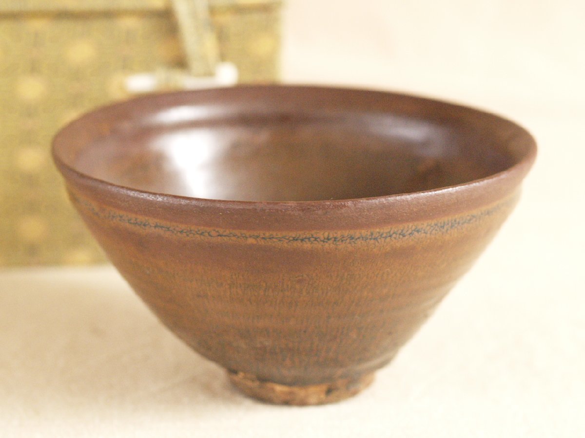 □侘び寂の逸品！建窯禾目天目碗 南宋時代□ zx15