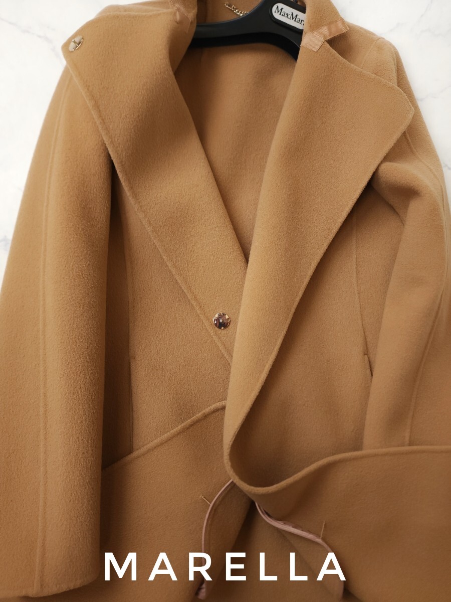 高級 美品 Maxmara 憧れのイタリア製 MARELLA 大人気キャメル系