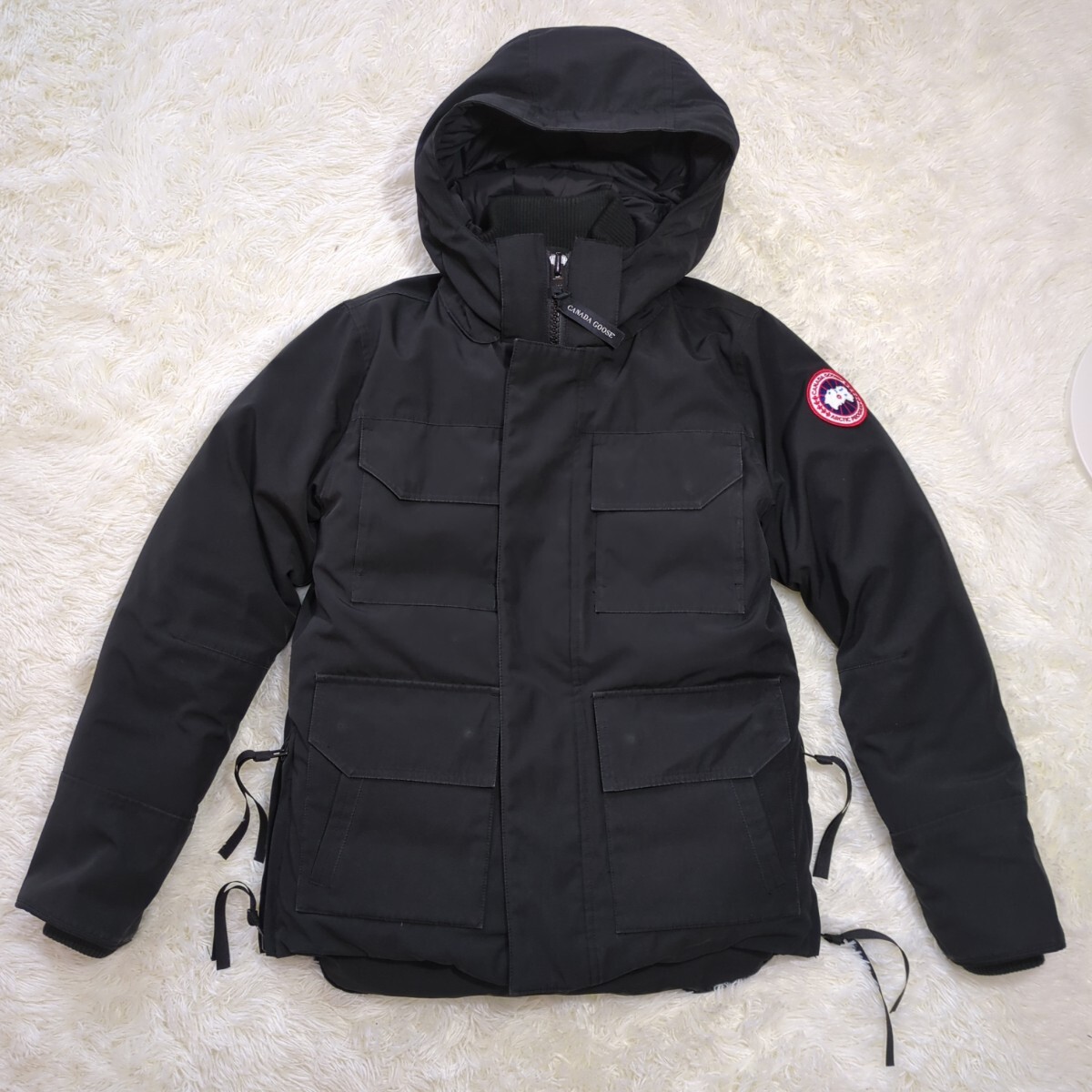   フード付きダウンジャケット ブラック オムネス OMNES フード付きコクーンダウンジャケット （ブラック