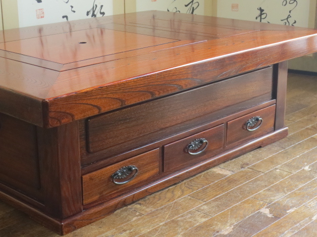 Bibian 比比昂 - 逸品 重厚 総欅 ケヤキ 無垢材 天板厚み60mm 3