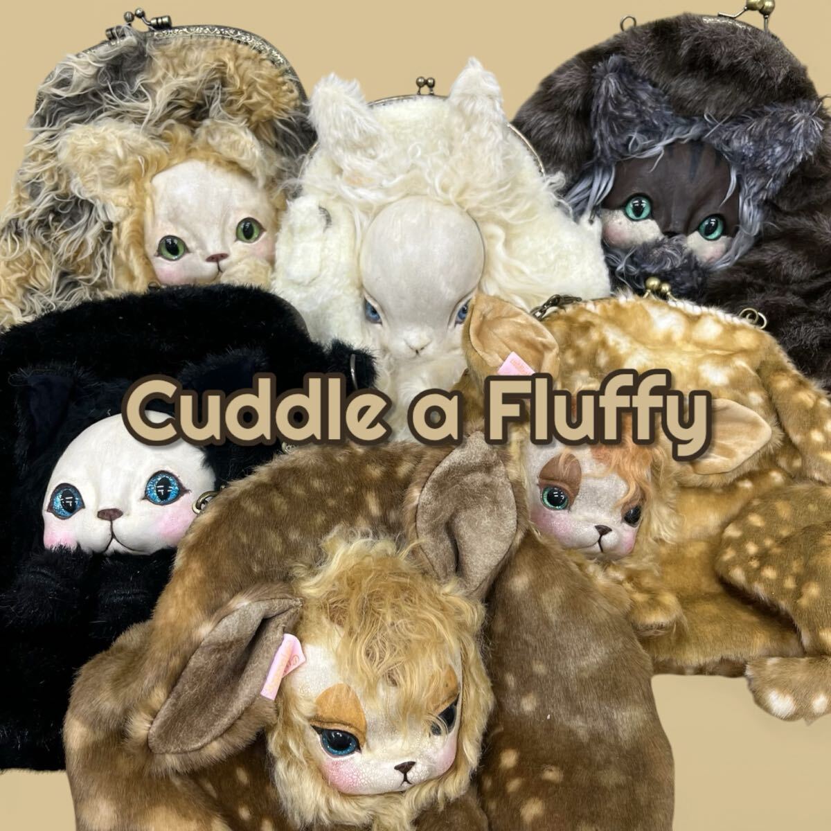 Bibian 比比昂- M2-4□ Cuddle a Fluffy 福寿梨理がま口創作人形ドール