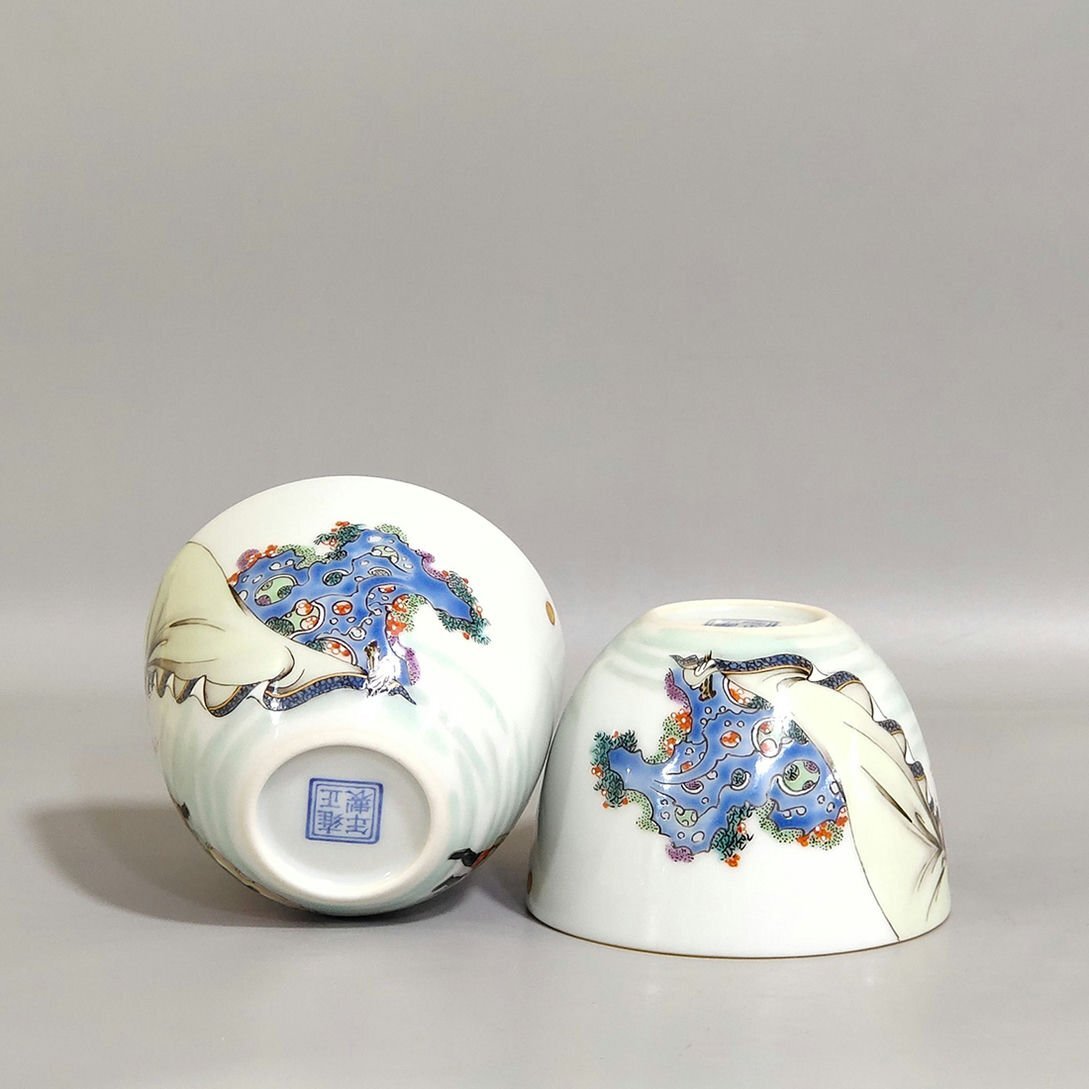 中国清時代 春画 粉彩人物 筆架 一対 東ゆ7-1005① 中国清時代 春画 粉