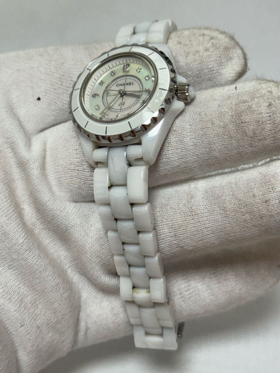 ひめ　シャネル J12 セラミック　コマ　正規品 シャネル J12ホワイトセラミック 12Pダイヤ 正規品 - 腕時計専門