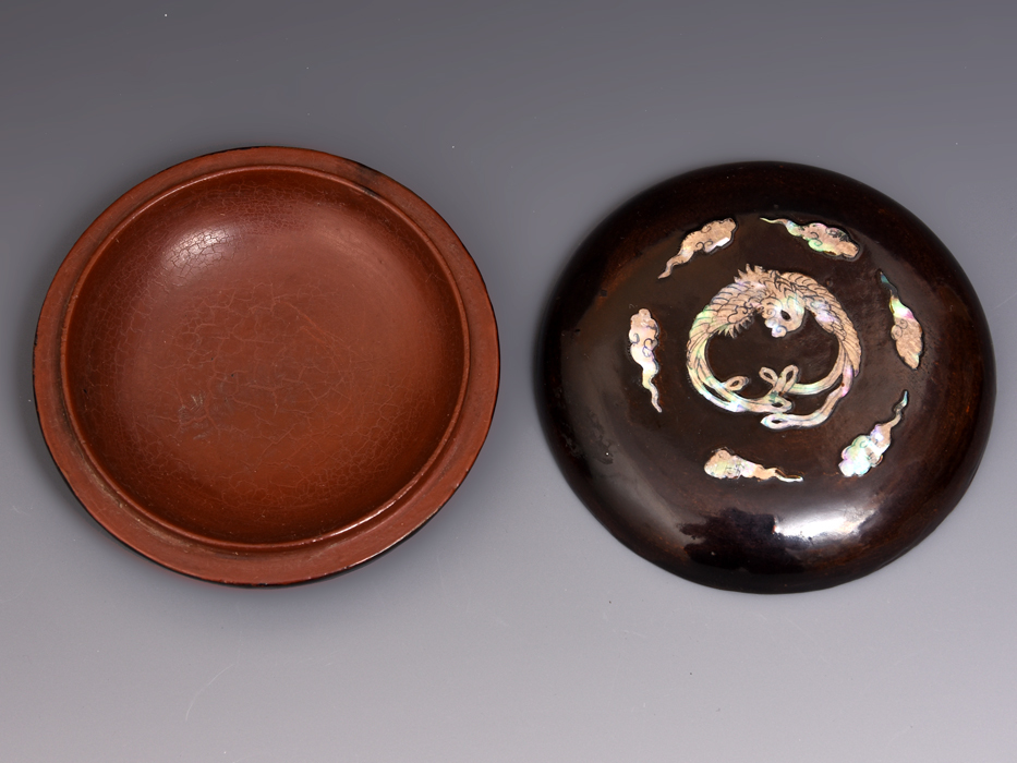 Bibian 比比昂- 時代唐物螺鈿入鳳凰香合青貝中国美術茶道具香道具木